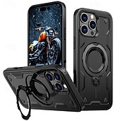 お買い得  iPhone用ケース-電話 ケース 用途 iPhone 16 Pro Max プラス iPhone 15 プロマックスプラス iPhone 14 13 12 Pro Max Plus バックカバー スタンド付き 磁石バックル ワイヤレス充電をサポート レトロ風 TPU PC