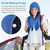 baratos Brinquedos Aquáticos-Toalha refrescante com capuz, proteção UV, secagem rápida, malha de poliéster, envoltório para pescoço e rosto para esportes, acampamento, exercícios, ciclismo, golfe, corrida, caminhada, academia -
