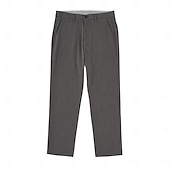cheap Men's Elite Pants-Men's Dress Pants Solid Color Wearable No-Iron Full Length Formal Wedding Party Elegant Fashion Black Grey Micro-elastic