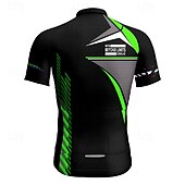 abordables Maillots pour hommes-Homme Maillot de cyclisme Géométrique Manche Courte Cyclisme T-shirt Maillot avec 3 poches arrière VTT Vélo tout terrain Séchage Rapide Design Anatomique Évacuation de l&#039;Humidité Respirant Des sports