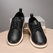 cheap Men&#039;s Sneakers-Men&#039;s Navy Blue Leather Oxford Shoes – Classic Lace-Up Dress Shoes for Business &amp; Formal Events