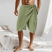 economico Classico-Per uomo Shorts Shorts di Lino Pantaloncini Estivi Shorts da Spiaggia Coulisse Elastico in vita Semplice Comodità Traspirante Lunghezza al ginocchio All&#039;aperto Quotidiano Spiaggia Moda Hawaiano