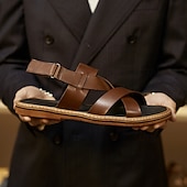 billiga Kjol sandaler-klassiska sandaler med korsband för män i premiumläder, eleganta och bekväma för dagligt bruk och vardagsutflykter