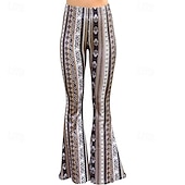 cheap Bottoms-Retro Vintage 1960s Hippie Long Length Dude Funk Bell Bottom Pants Hippie Disco Printing Fit &amp; Flare Women&#039;s Carnival Costume Carnival Daily Wear Pride Parade Pride Month Adults&#039; Pants Spring &amp; Summer