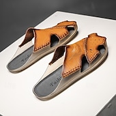 abordables Sandales décontractées-Sandales d&#039;extérieur en similicuir pour hommes avec semelle robuste et design respirant – chaussures confortables pour la randonnée et les vêtements décontractés