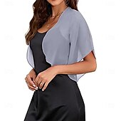 abordables enveloppes d&#039;invité de mariage-Écharpe Femme Élégant Sans manches Polyester Boléros de Mariage Avec Couleur unie Pour Soirée Printemps &amp; Été