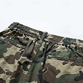preiswerte Klassiker-Herren Cargo-Shorts Shorts mit Camouflage-Muster Shorts Sommershorts Kordelzug Elastischer Bund Mehrere Taschen Tarnung Komfort tragbar Knielang Outdoor Sport Täglich Mode Lässig Blau Khaki