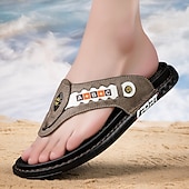 preiswerte Urlaubsandalen-Sportliche Flip-Flops aus Kunstleder für Herren mit sportlichem Logodetail – strapazierfähiges, lässiges Sommerschuhwerk für aktives Tragen