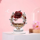 abordables Articles de fête-Cadeau de rose plate 2D pour femme, cadeau d&#039;anniversaire de femme, cadeau de rose pour maman, imitation de rose en cristal, rose éternelle, meilleure amie de la femme, petite amie, pas besoin