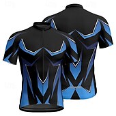 abordables Maillots pour hommes-Homme Maillot Velo Cyclisme Manche Courte Cyclisme Tee-shirt Maillot avec 3 poches arrière VTT Vélo tout terrain Respirable Séchage rapide Conception anatomique Mèche Bleu Vert Des sports Vêtement