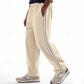 preiswerte Sweatpants-Herren Sporthose Jogginghose Hose Freizeithose Kordelzug Seitenstreifen Gerader Schnitt Einfach Komfort Atmungsaktiv Volle Länge Outdoor Lässig Laufen Sport Mode Schwarz Rote