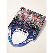 cheap Handbag &amp; Totes-Large Capacity Foldable Shopping Bag – Reusable Floral Print Tote, Eco-Friendly Lightweight Grocery Bag for Women, Travel, and Daily Use