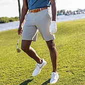 preiswerte Hosenanzugkurze-Herren Shorts Kurze Hosen Kleid-Shorts Kurze Golfhosen Tasche Gerade geschnitten Glatt Schnelltrocknend Kein Eisen Knielänge Outdoor Täglich Laufen Sport Modisch Schwarz Blau elastisch