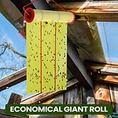 economico Supporto e Cura degli Animali-1 rotolo di trappola per mosche gigante appiccicosa adatta per uso interno ed esterno - nastro a strisce gialle e rosse brillanti per il controllo di zanzare, mosche e insetti