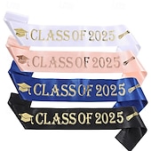 economico Decorazione di Laurea-stola di laurea unisex, fascia di laurea semplice, stola d&#039;onore per studenti, fascia in lamina d&#039;oro con tessuto glitterato della classe del 2025, stola d&#039;onore per cerimonia di laurea