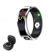 abordables Bracelets connectés-Bague connectée R12 pour hommes et femmes, écran LED, cadeau, moniteur de fréquence cardiaque et d&#039;oxygène dans le sang, modes multisports