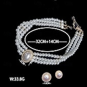 abordables Parures de Bijoux-ensembles de bijoux de mariée 1 ensemble boucles d&#039;oreilles en alliage de perles d&#039;imitation collier ensemble de bijoux artistiques de mode élégants pour femmes pour fête de mariage invité de mariage