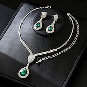 levne Sady šperků-Svatební šperky Soupravy 2 Umělé diamanty 1 x náhrdelník Náušnice Dámské Elegantní Sladký Půvab Klasika láska Drahocenný Sada šperků Pro Svatební Práce Dar