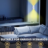 economico Luci decorative-faretti a led sensore di movimento luce notturna design a doppia testa luce per scale ricaricabile lampada da parete magnetica luci notturne da parete a led senza fili per gradini camera da letto