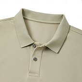 preiswerte Herren Elite Polo-Herren Polo Strick-Polopullover Formell Arbeit Umlegekragen Kurzarm Einfarbig Button-Down Frühling Wein Dunkelgrau Schwarz Weiß Hellgrün Khaki Polo