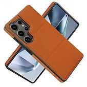 economico Cover Samsung-telefono Custodia Per Samsung Galaxy S24 S24 Ultra Plus S23 S22 S21 S20 Ultra Plus FE S25 S25 più S25 Ultra Per retro Con supporto A calamita Slot per schede Retrò TPU pelle sintetica