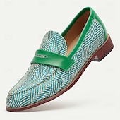 baratos Sapatos de Tecido Texturizado-Homens Mocassins e Slip-Ons Pele PU Tecido de náilon Respirável Confortável Antiderrapante Com Cadarço Verde Outono Inverno
