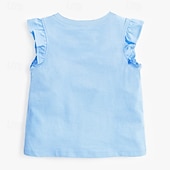 economico T-shirt e camicette per bambine-Bambino Da ragazza Pasqua maglietta Coniglietto Esterno Con stampe Senza maniche Con balze Di tendenza 4 anni + Estate Blu