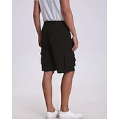 cheap Classic-Men&#039;s Cargo Shorts Shorts Summer Shorts Drawstring Elastic Waist Multi Pocket Eagle National Flag Comfort Wearable Knee Length Outdoor Sport Daily Fashion Casual Black Navy Blue