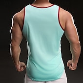 billige Treningsskjorter uten armer-Herre Singleter Vest topp Underskjorte Ermeløs skjorte Ermeløs Crewneck Vår Fargeblokk Mote Designer Feriereise Gate Ut på byen Svart Hvit Gul Topp T-skjorte for menn