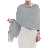 cheap Shawls-Women's Wrap Elegant Sleeveless Chiffon Wedding Wraps With Pure Color For Party Spring &amp; Summer