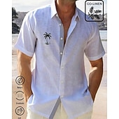 economico camicia da uomo con bottoni-Per uomo Camicia Camicia minimalista Aloha Camicia Estiva Camicia casual Camicia da Spiaggia Camicia con Bottoni Bianco Blu Manica Corta Grafico Colletto a Camicia Vacanza Camicia hawaiana