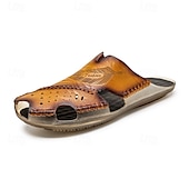 abordables Sandales décontractées-Sandales d&#039;extérieur en similicuir pour hommes avec semelle robuste et design respirant – chaussures confortables pour la randonnée et les vêtements décontractés