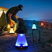 baratos Luzes e lanternas de acampamento-Luzes LED externas lanternas de acampamento com 6 modos de luz tipo C lâmpada de mão à prova d&#039;água para acampamento caminhadas quedas de energia 1 unidade (preto/verde)