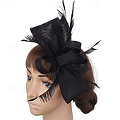 preiswerte Faszinator-Kopfstück Leinenoptik Federn Hochzeit Abendgesellschaft Elegant Hochzeit Mit Feder Kopfschmuck Kopfbedeckung
