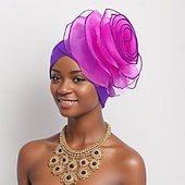 baratos Capacete de Casamento-Chapéu Rede Chapéu mole turbantes Formal Casamento Com Flor Tule Capacete Chapéu