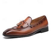 economico Semi-formale-scarpe derby kentucky marroni da uomo con dettaglio nappa - oxford in pelle lucida per eventi di corsa e occasioni formali