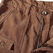 abordables Exterior-Hombre Pantalón Corto Cargo Pantalones cortos casuales Pantalones cortos de pana Botones Multi bolsillo Pierna recta Plano Transpirable Dispersor de humedad Longitud de la rodilla Exterior Casual
