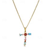 economico I regali-collana con lettera personalizzata, catena hip hop per clavicola, ciondolo con alfabeto in zircone colorato micro-pavé di rame, regalo di gioielli unico per la festa della mamma