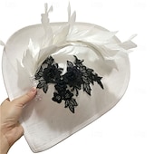 abordables Fascinateurs-Coiffe Chapeau Fedora en Lin Synthétique Mariage Anniversaire Thé Course Équitation Élégant Vintage Mignon Avec Accessoire En Plumes