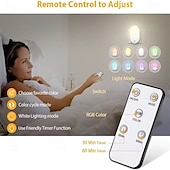 tanie włączana lampka nocna-pilot led lampka nocna salon sypialnia dekoracja lampka nocna ciepła poświata przełącznik światła ochrona oczu bez migotania uk usa ue wtyczka zasilania 1 szt.