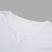 economico T-shirt in maglia a coste-Per uomo Maglietta Maglietta a Maglia a Coste Camicia a Maniche Lunghe Manica Lunga Scollo a V Estate Semplice Striscia di Fossa Moda Designer Essenziale Lavoro a maglia Vacanza Streetwear Uscire