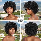abordables Perruques de qualité supérieure-Perruque Synthétique Tissage bouclé Curl en spirale Coupe Asymétrique Coupe Droite Fabriqué à la machine Perruque 30 pouces A1 Cheveux Synthétiques Femme Epais Confortable Exquis Noir