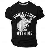 preiswerte T-Shirts mit Tiermuster-Ostern Herren Hase Kaninchen Lustig T Shirt Polyester Kurzarm Grafik Hemd Schwarz Blau Grün Bequemes T-Shirt Party Strasse Modedesigner-Kleidung