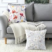 お買い得  花と植物のスタイル-フローラル装飾トスピローカバー1枚ソフトスクエアソファクッションケース枕カバー寝室リビングルームソファチェア用