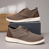 cheap Men&#039;s Sneakers-Men&#039;s Breathable Knit Brogue Sneakers - Casual Lace-Up Lightweight Shoes for Daily Wear &amp; Walking