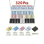 levne Nářadí na opravu-320ks/set box pájecí kroužek smršťovací trubička beztlaková pájecí těsnění elektrický tupý konektor drátěný kabel vývodka sada vývodek