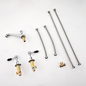 abordables Robinets LED-Robinet lavabo - Séparé Plaqué Diffusion large Deux poignées trois trousBath Taps
