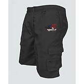 cheap Classic-Men&#039;s Cargo Shorts Shorts Summer Shorts Drawstring Elastic Waist Multi Pocket Eagle National Flag Comfort Wearable Knee Length Outdoor Sport Daily Fashion Casual Black Navy Blue