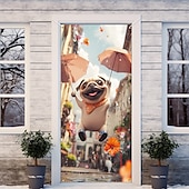 billiga Dörröverdrag-Rolig djur dansande dörrdekorationer dörröverdrag dörrgobeläng dörrgardin dekoration bakgrund inomhus/utomhus dörrbanner för främre dörr bondgård