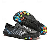 economico Sneakers Casual-scarpe da ginnastica da uomo a piedi nudi - rosso brillante, suola robusta, design senza lacci - perfette per escursioni e avventure all'aria aperta